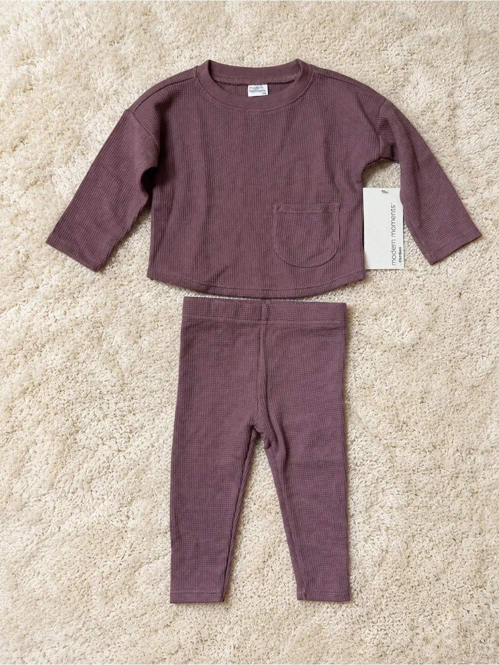 Kids Matching Set — Mauve Waffle Knit Two-Piece